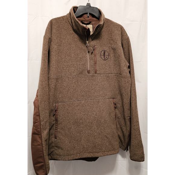 Leupold Men's 1/4 Zip Fleece Sweatshirt Pullover Bone Brown Sz XXL NWT - Picture 1 of 8